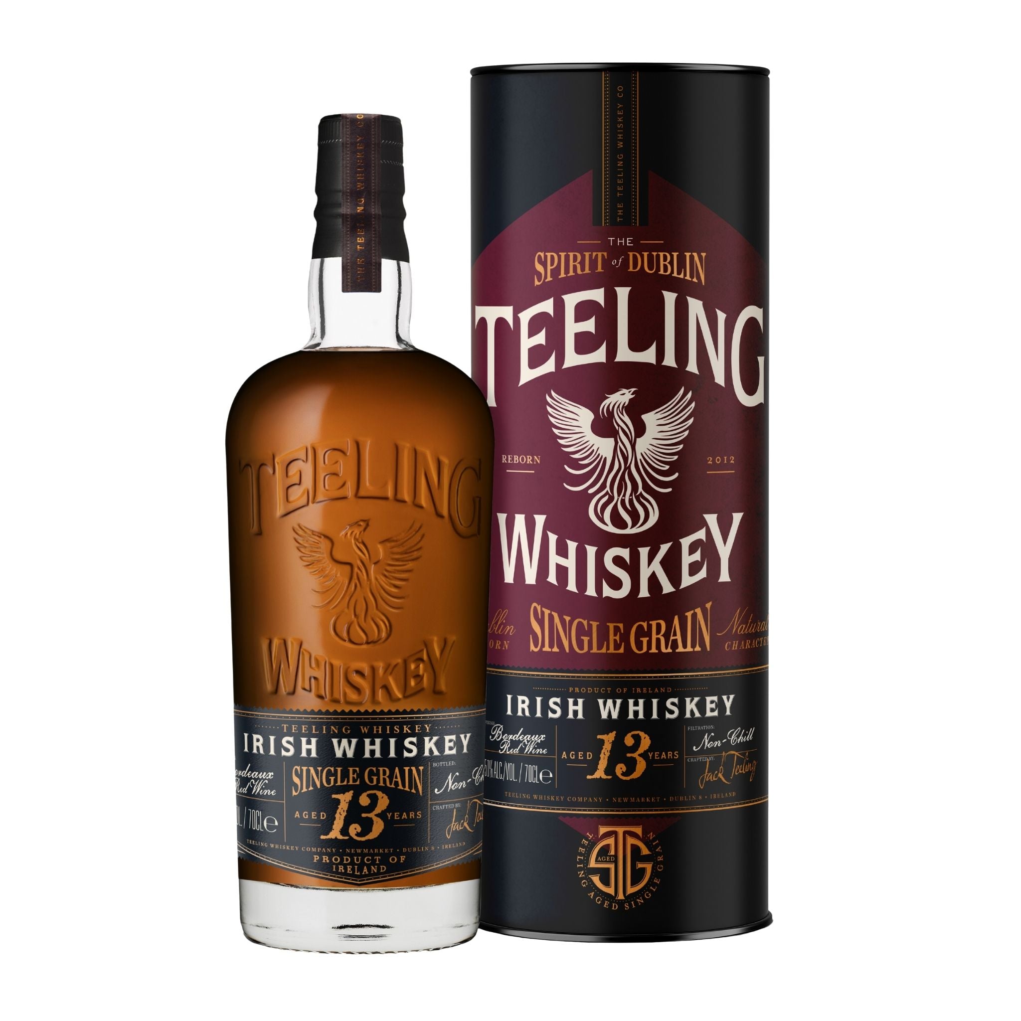 Teeling 13 Years Old Single Grain Bordeaux Red Wine Cask Irish Whiskey (700ml)